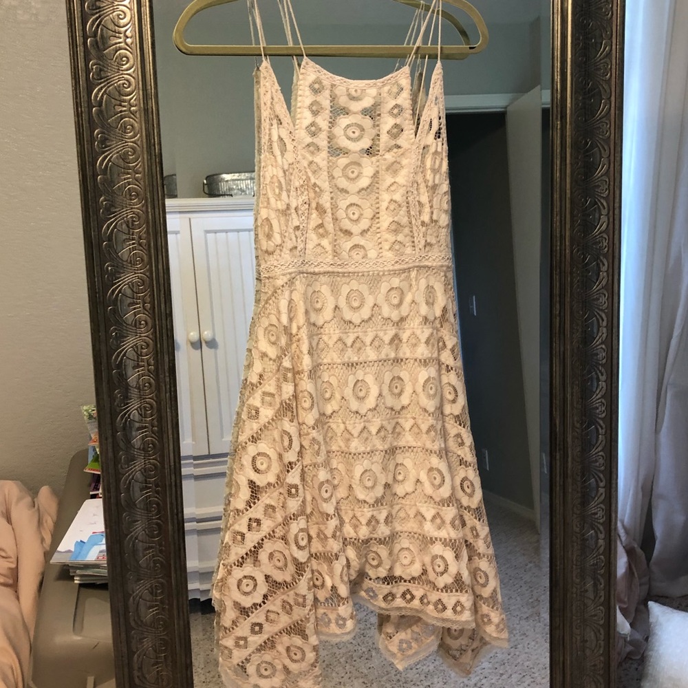 Cream Free People Lace Dress
